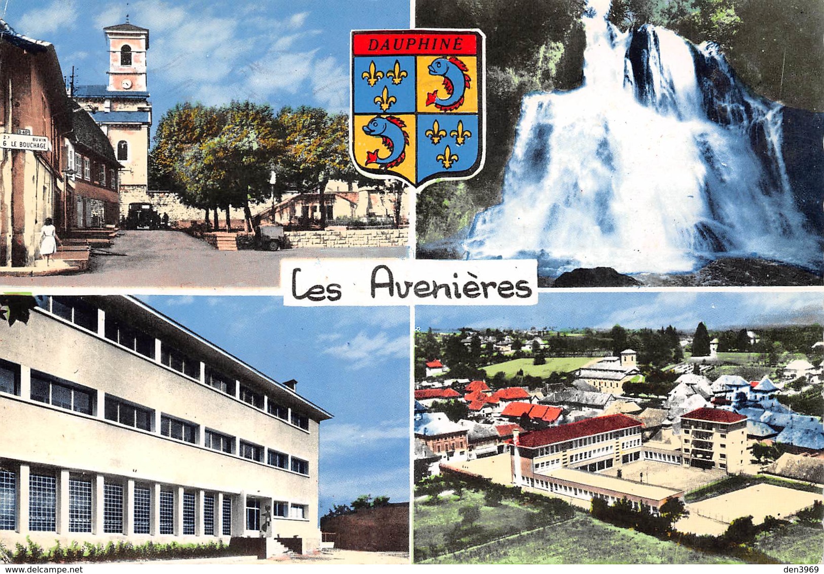 Les AVENIERES - Vues Multiples Et La Cascade De Glandieu - Blason Dauphins - Panneau Buvin, Le Bouchage - Les Avenières