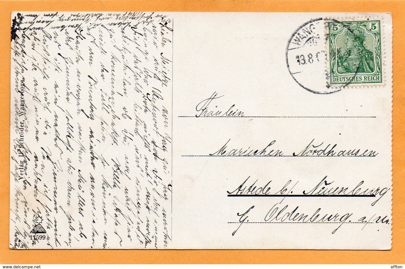 Wangerooge Bahnhof Germany 1910 Postcard Mailed - Wangerooge