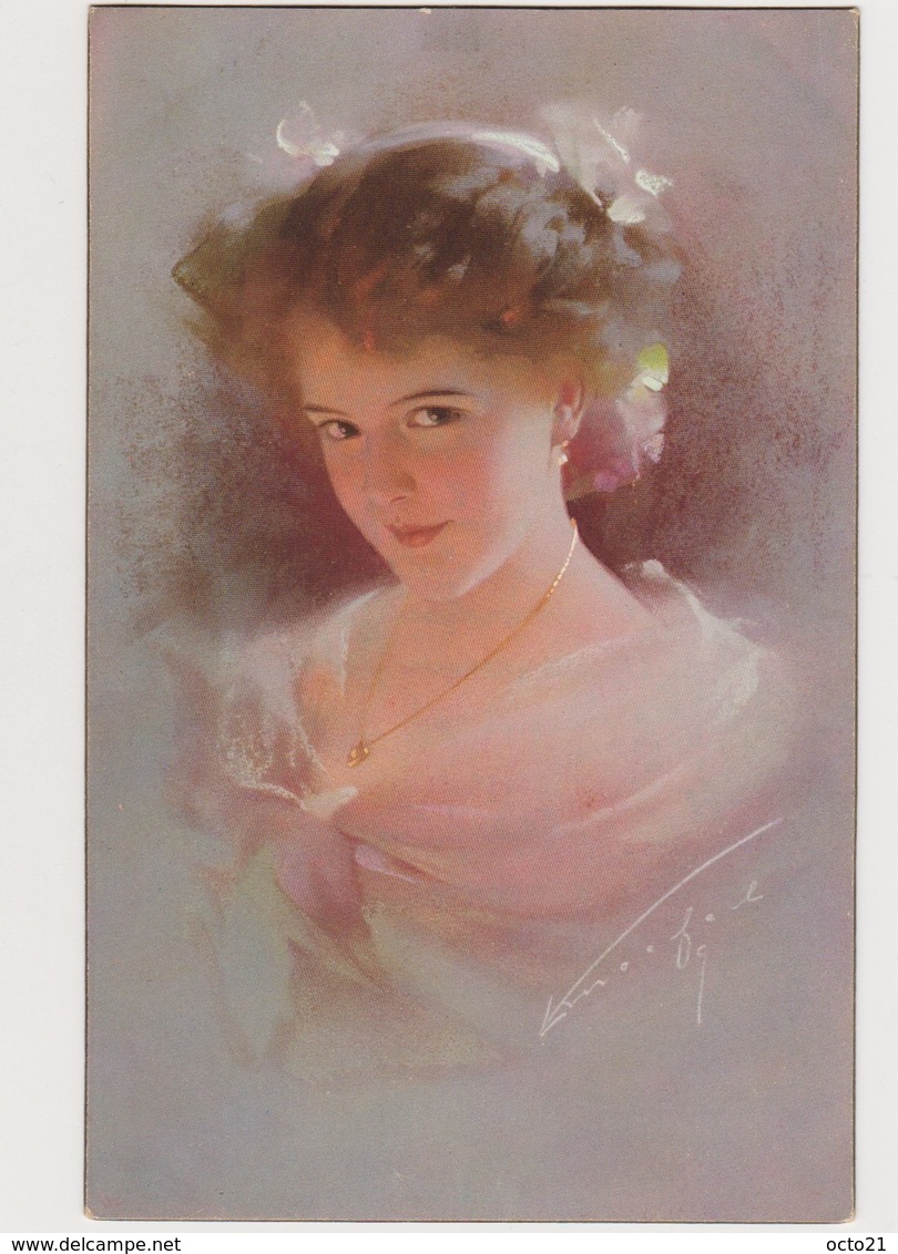 Jolie Cpa Fantaisie   / Portrait De Jeune Femme  , Clair Obscur  ( Signature ?) - Donne