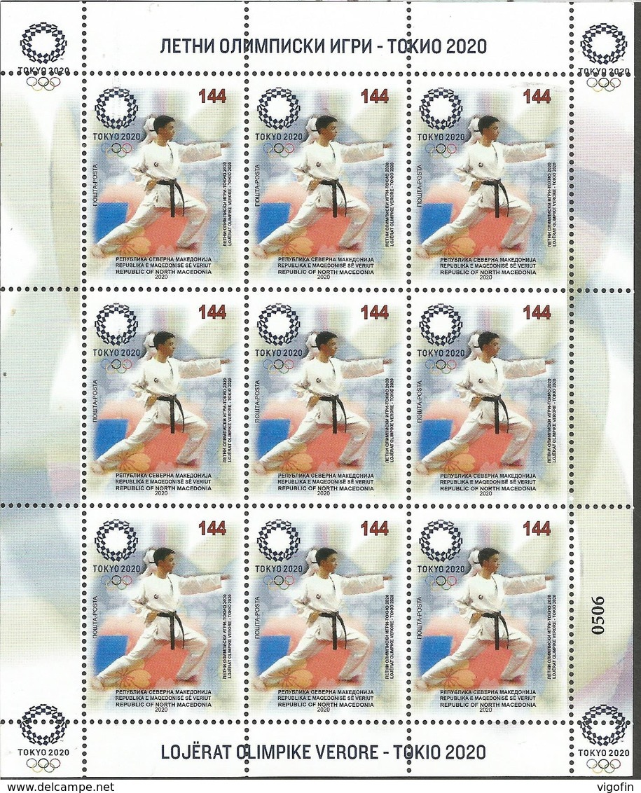 NMK 2020-01 OLYMPIC GAMES TOKYO, NORTH MACEDONIA. MS, MNH - Macédoine Du Nord