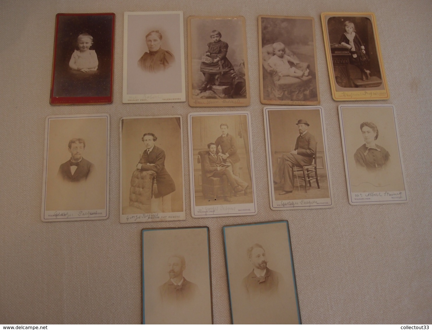 Lot De 12 Photos CDV Valenciennes Cambrai Douai Maubeuge Havre Famille Identifiée - Antiche (ante 1900)