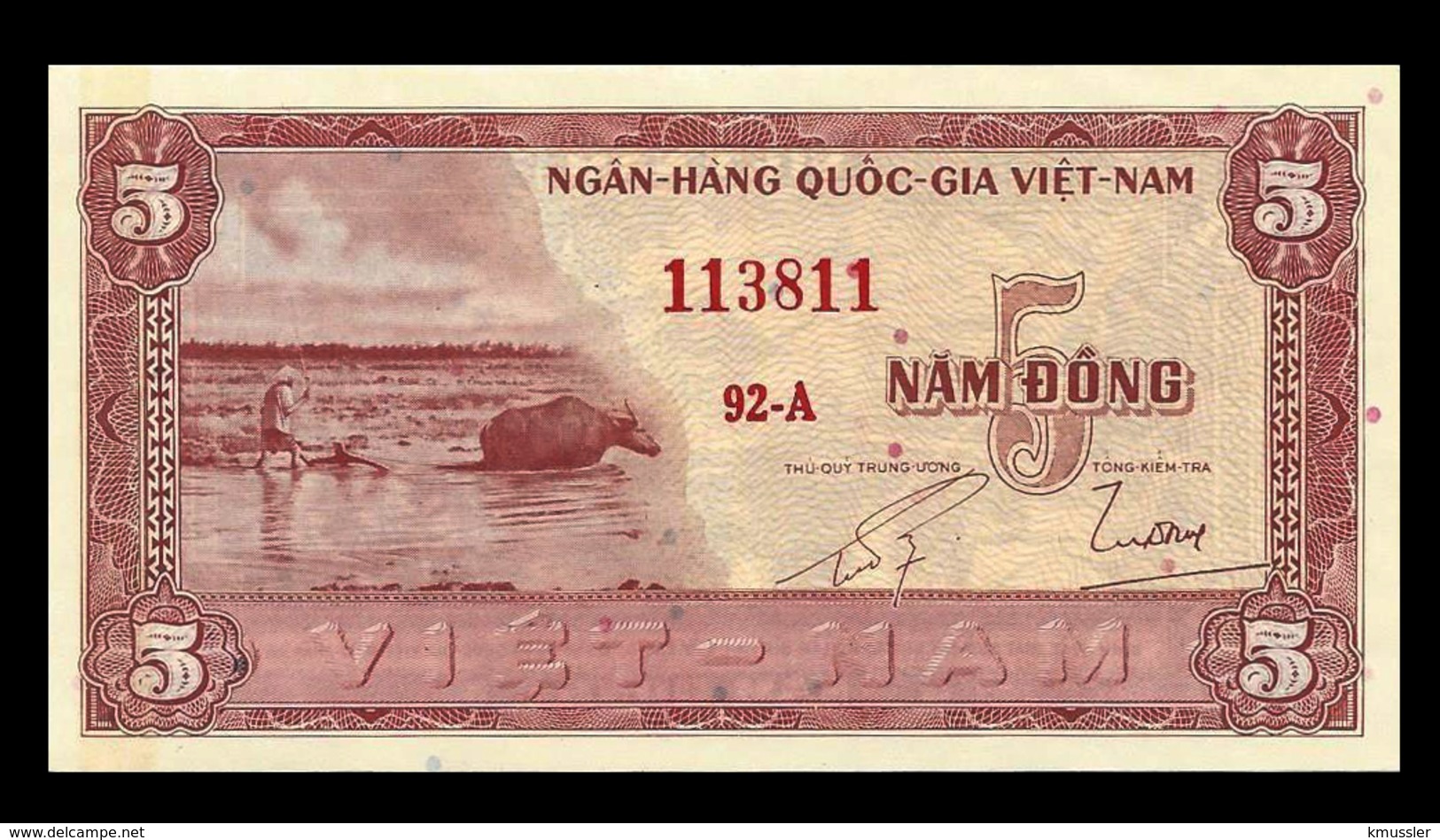 # # # Banknote Aus Südvietnam (South Vietnam) 5 Dong UNC # # # - Vietnam