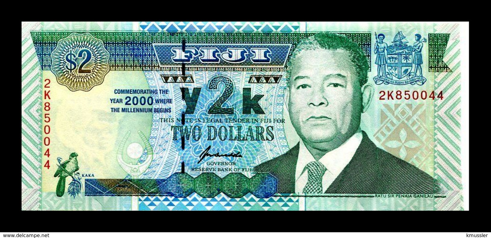 # # # Sonder-Banknote Fiji 2 Dollars 2000 UNC # # # - Fidschi