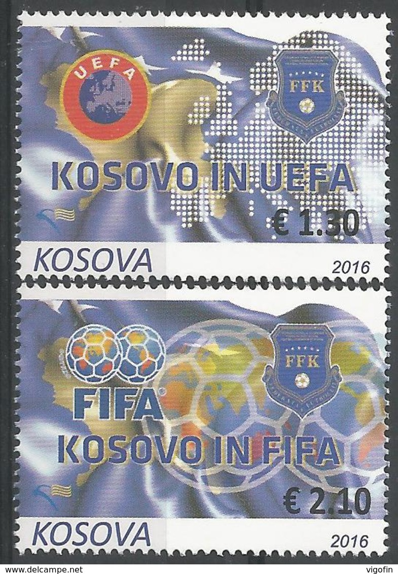 KOS 2016-351-2 KOSOVO IN UEFE AND FIFA,1 X 2v, MNH - Kosovo