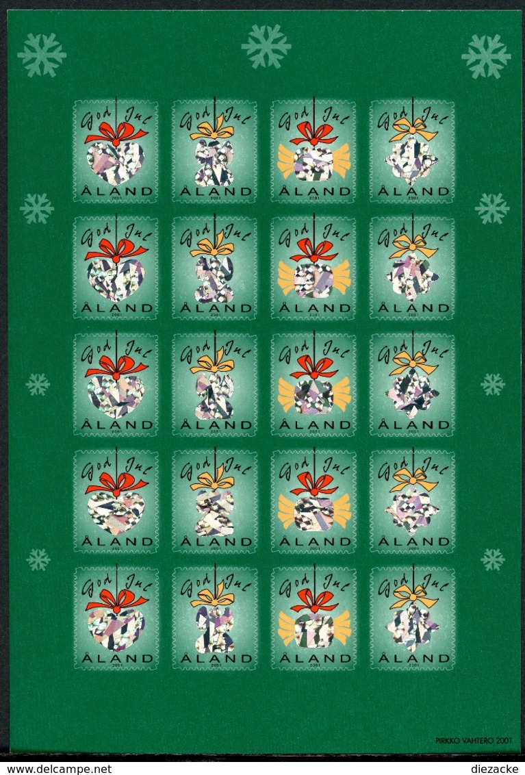 Aland Kleinbogen Weihnachtsmarken 2001 Postfrisch MNH (Wei840 - Aland