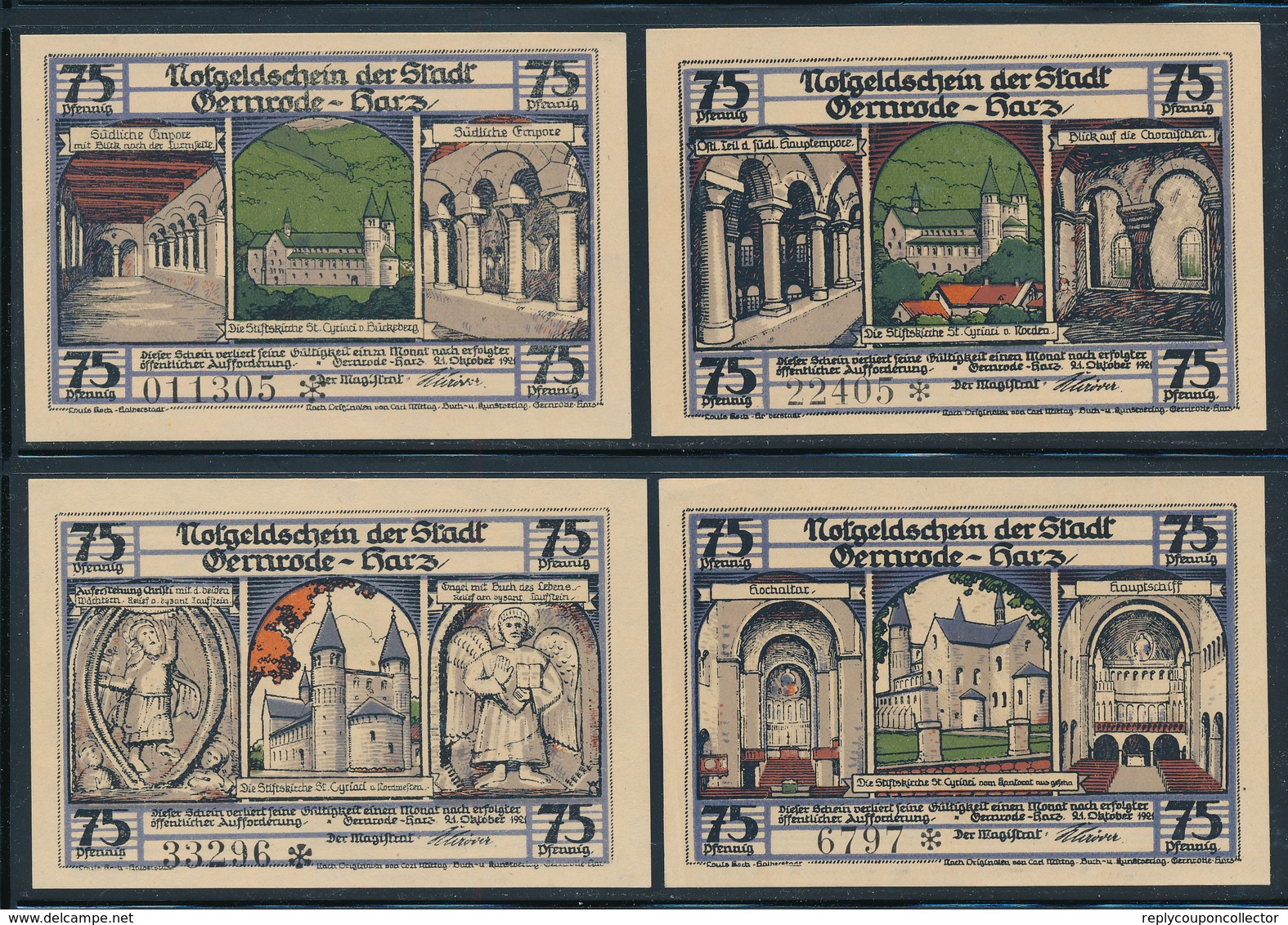 NOTGELD / GERNRODE  -   1921   -  12  Notgeldscheine  -   Ungebraucht - Lokale Ausgaben