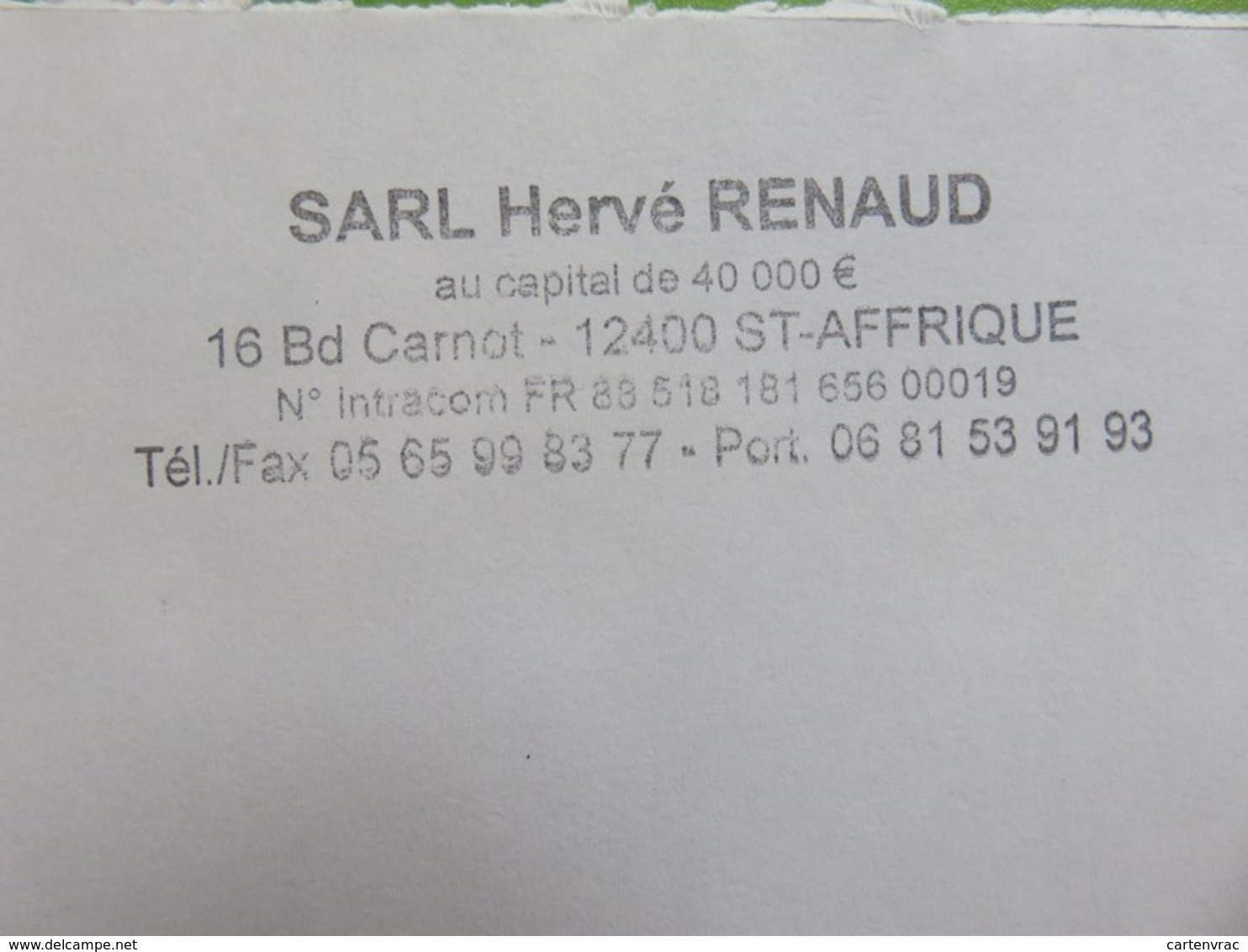 PAP -  Entier Postal - Carte De France - LP 20 G - SARL RENAUD - Bd Carnot - St Affrique - Non Affranchie - PAP : Altri (1995-...)