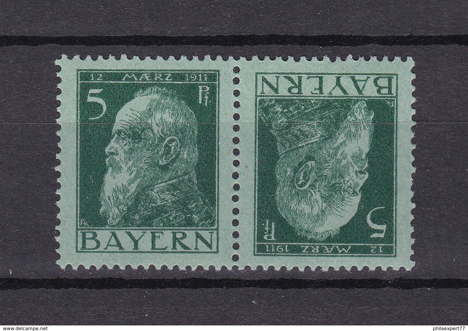 Bayern - 1911/12 - Zusammendrucke - Michel Nr. K 1 A - Postfrisch - Other & Unclassified