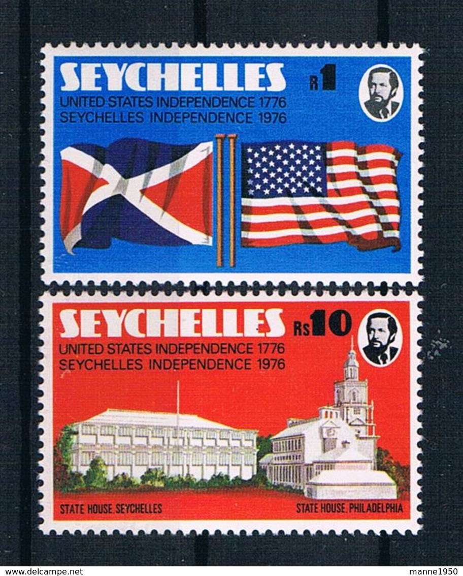 Seychellen 1976 200 Jahre Vereinigte Staaten Mi.Nr. 356/57 Kpl. Satz ** - Seychellen (1976-...)