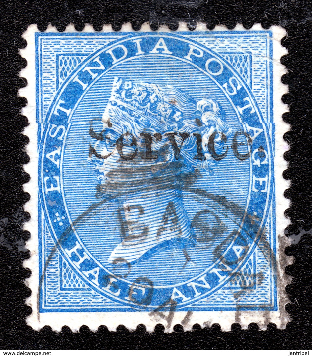 EAST INDIA  1/2 Anna  SERVICE (SMALL OVERPRINT) USED  BAGDAD.RRRRRRRRRRRRRRRRRRRRRR - Andere & Zonder Classificatie