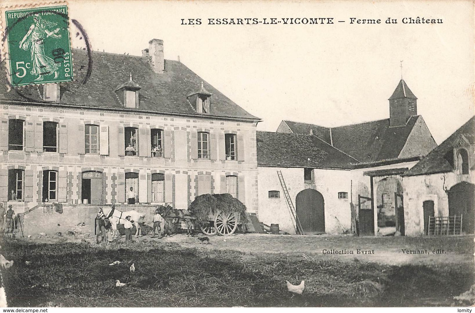 51 Les Essarts Le Vicomte Ferme Du Chateau Cpa Carte Animée - Other & Unclassified
