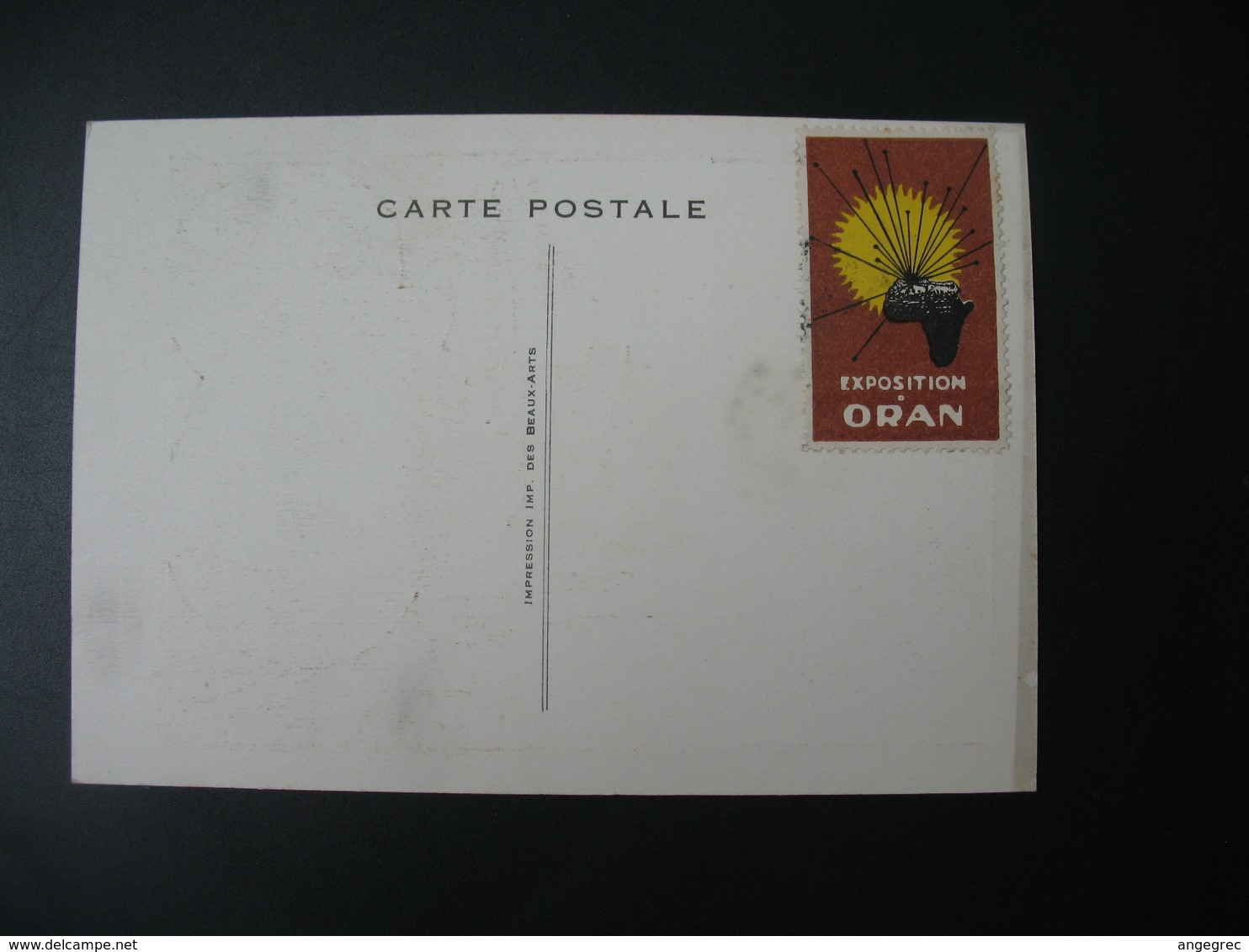Carte Maximum  Algérie 1950  Exposition D'Oran Fruits Raisins Agrumes  + Vignette De L' Exposition D'Oran Au Dos - Cartoline Maximum