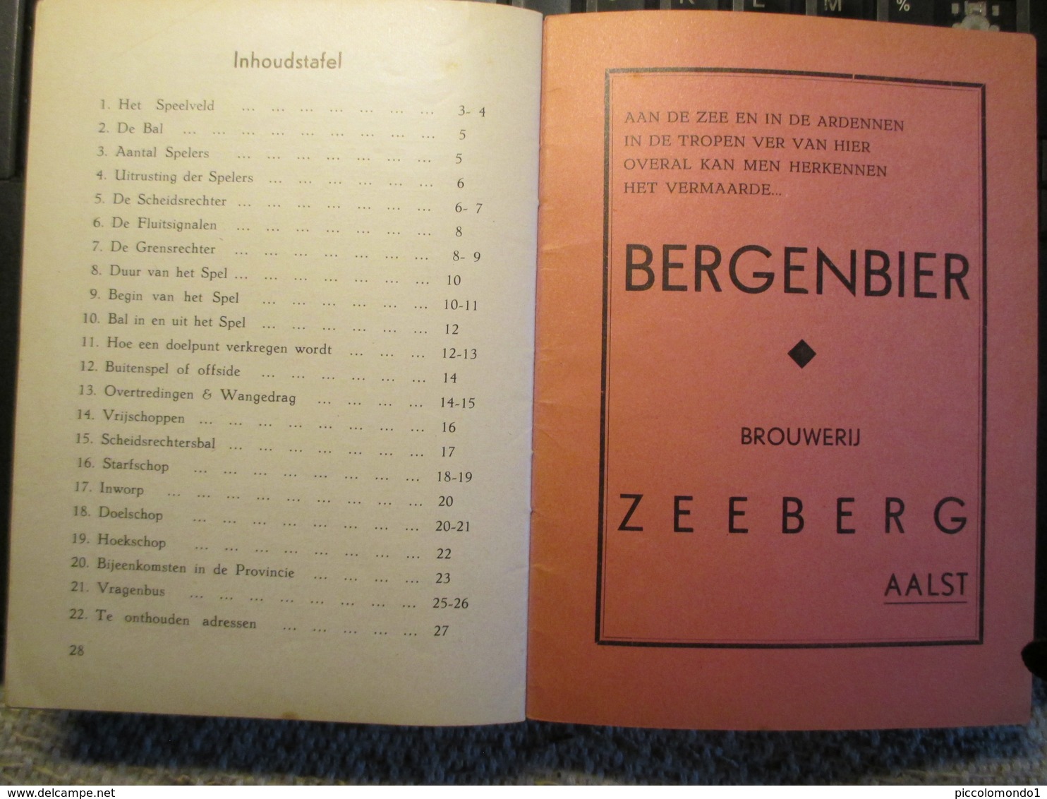 aalst 1955 vriendenkring scheidsrechters voetbal reclame brouwerij bier 28 blz