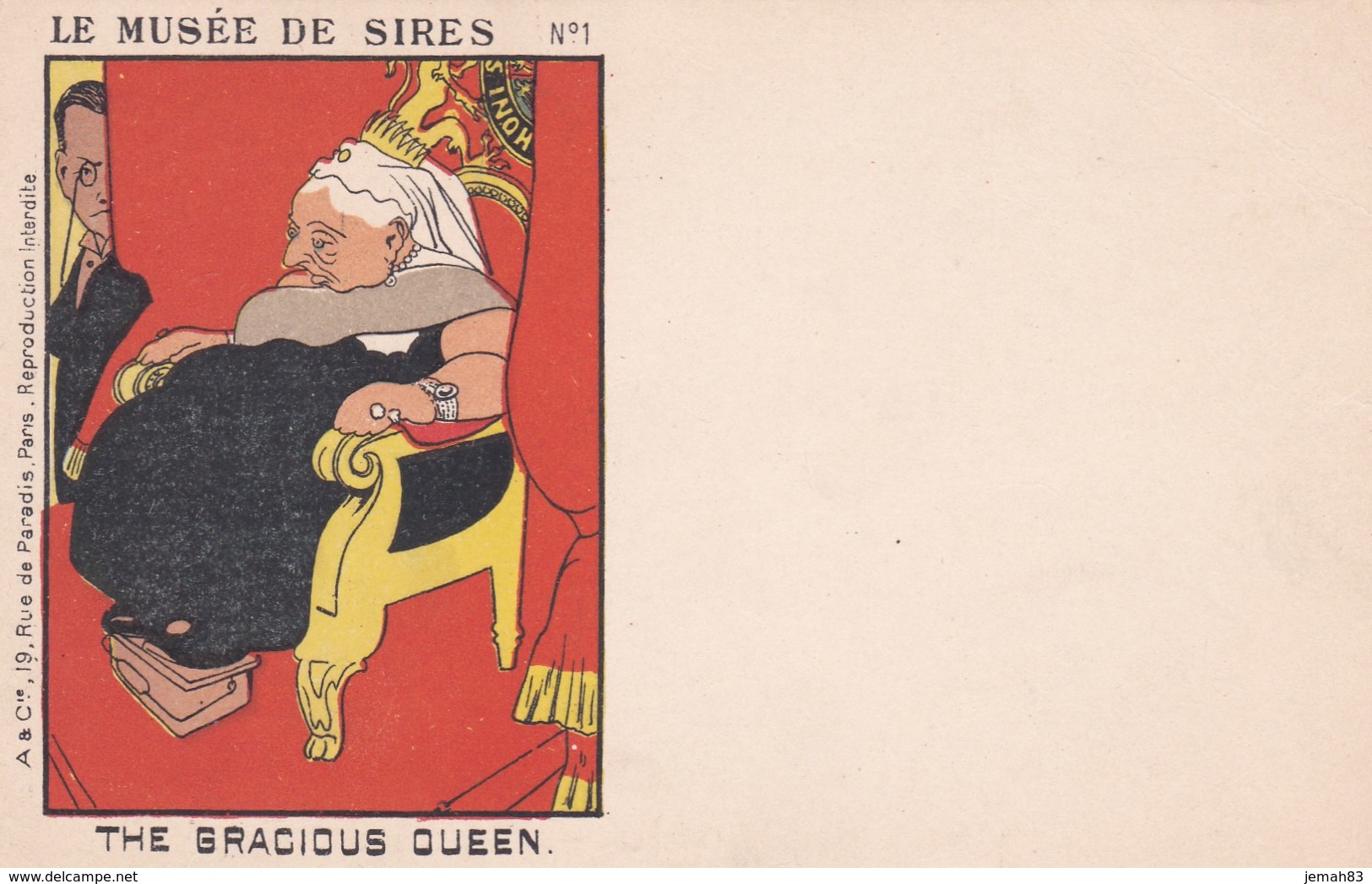 Cpa Politique Satirique Caricature ROUBILLE Le Musée Des Sires N°1 Gracious Queen Reine D'Angleterre -   (lot Pat 101) - Satirische
