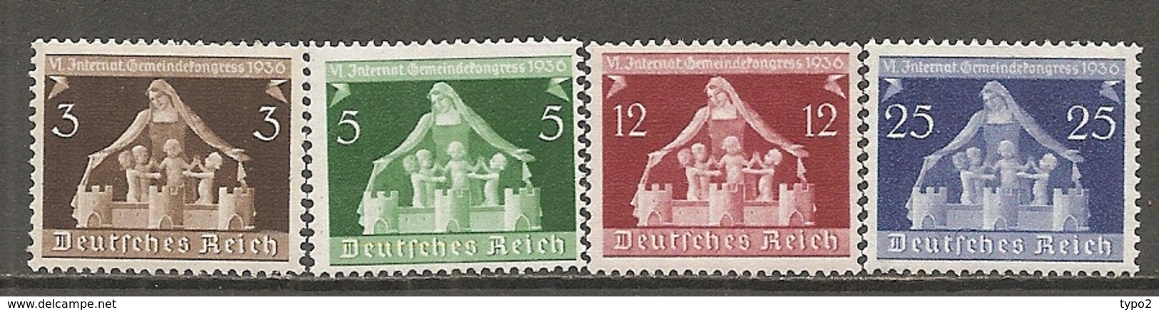 DR - Yv. N°  573 à 576 Mi 617 Bis 620 **/*  Congrès Des Municipalités Cote  18 Euro TBE  R 2 Scans - Unused Stamps