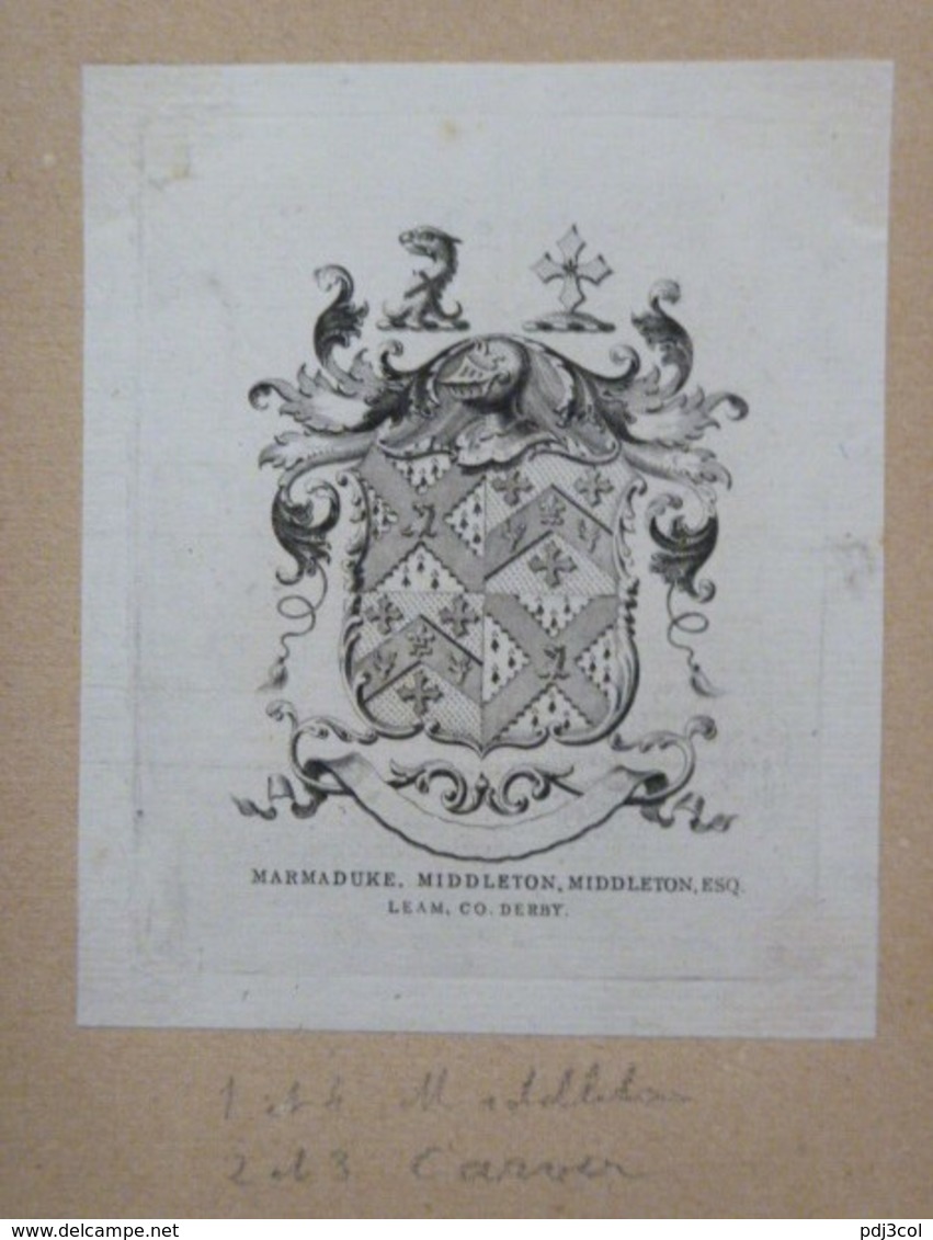 Ex-libris Héraldique Illustré XIXème - MARMADUKE, MIDDLETON, MIDDLETON - Ex-libris