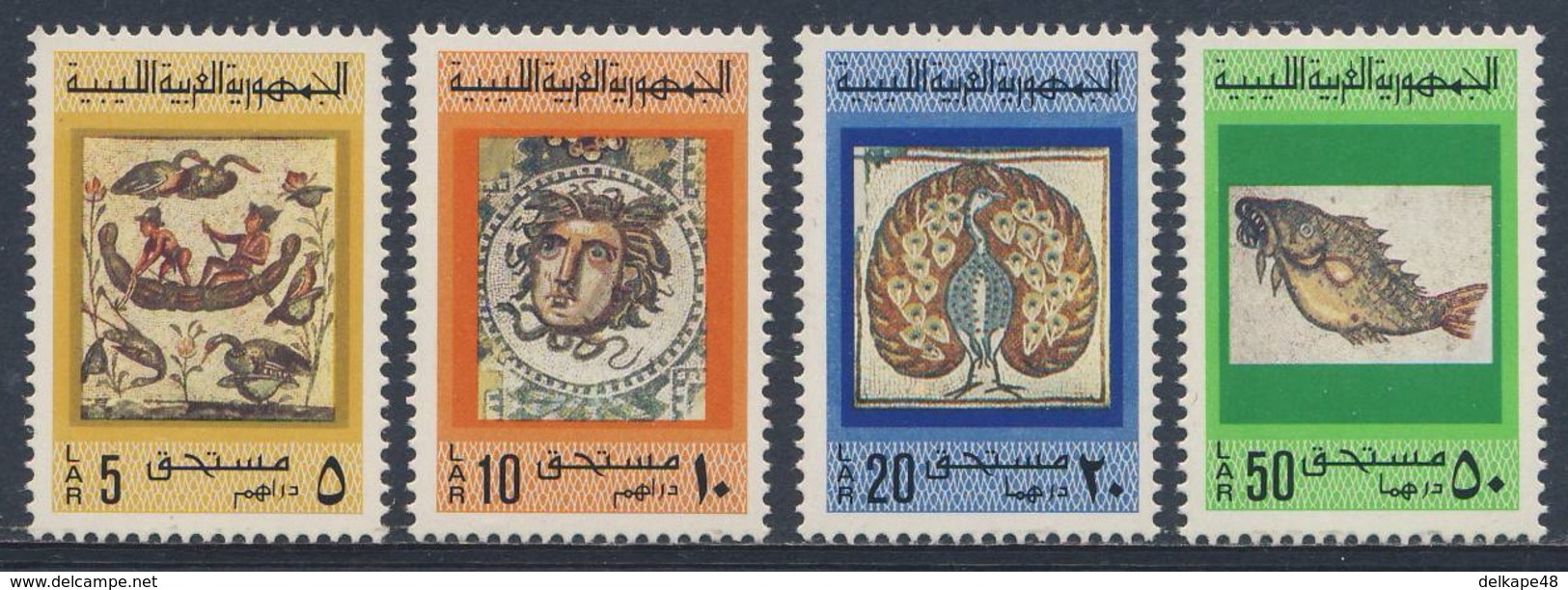 Libya Libie Libyen 1976 Mi 21 /4 YT T56 /9 SG D725 /8 ** Ancient Roman Mosaics / Alte Mosaikarbeiten / Mosaïques Romaine - Archeologia