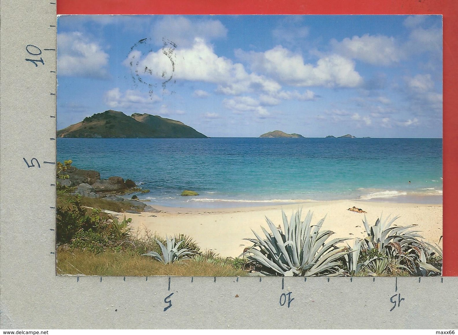 CARTOLINA VG ANTIGUA E BARBUDA - ANTIGUA - A Caribbean Golden Beach - 12 X 17 - 1992 - Antigua Und Barbuda