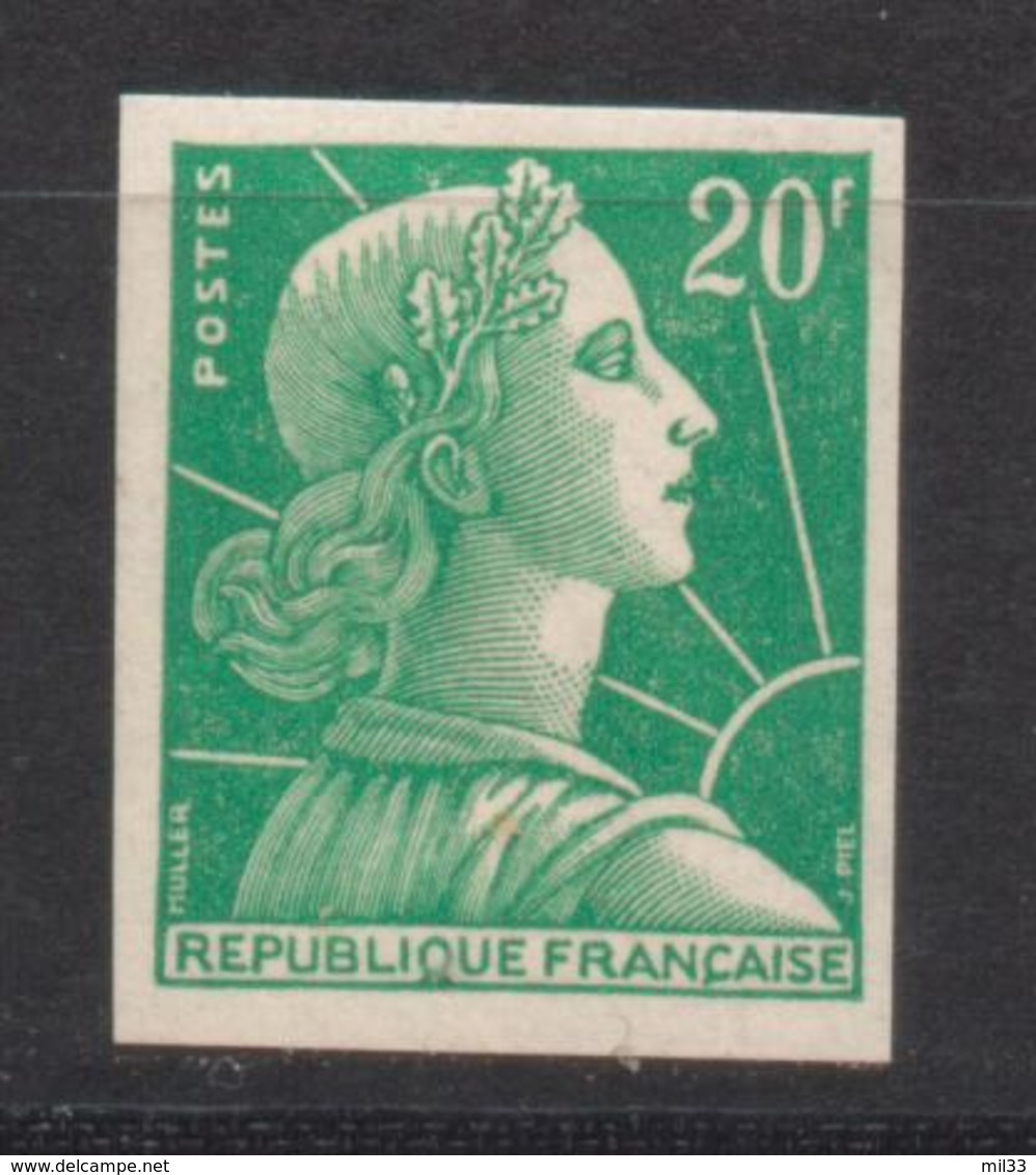 20 F Marianne De Muller YT 1011B De 1957 Essai De Couleur Trace Charnière RARE Signé - Ohne Zuordnung