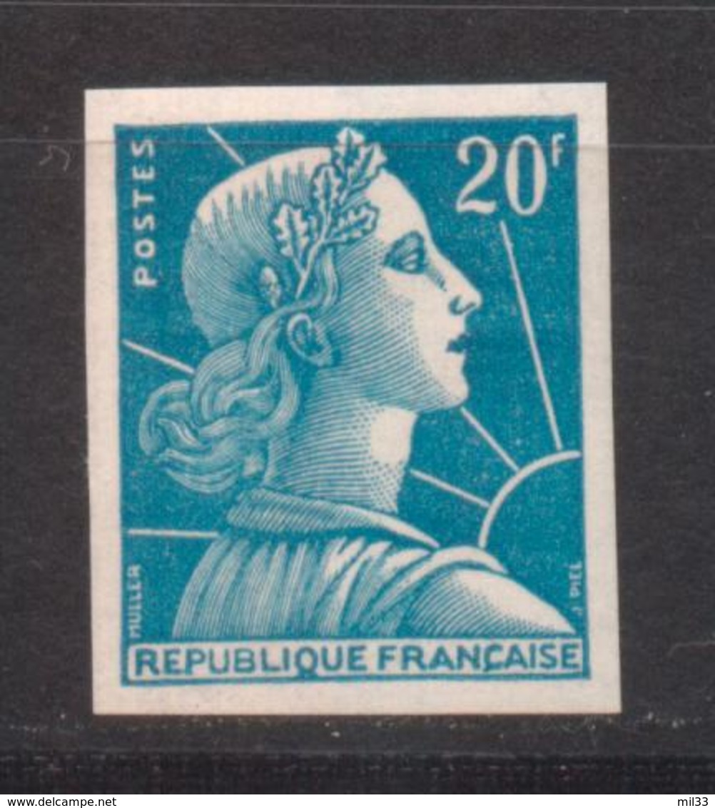 20 F Marianne De Muller YT 1011B De 1957 Essai De Couleur Trace Charnière RARE Signé - Ohne Zuordnung