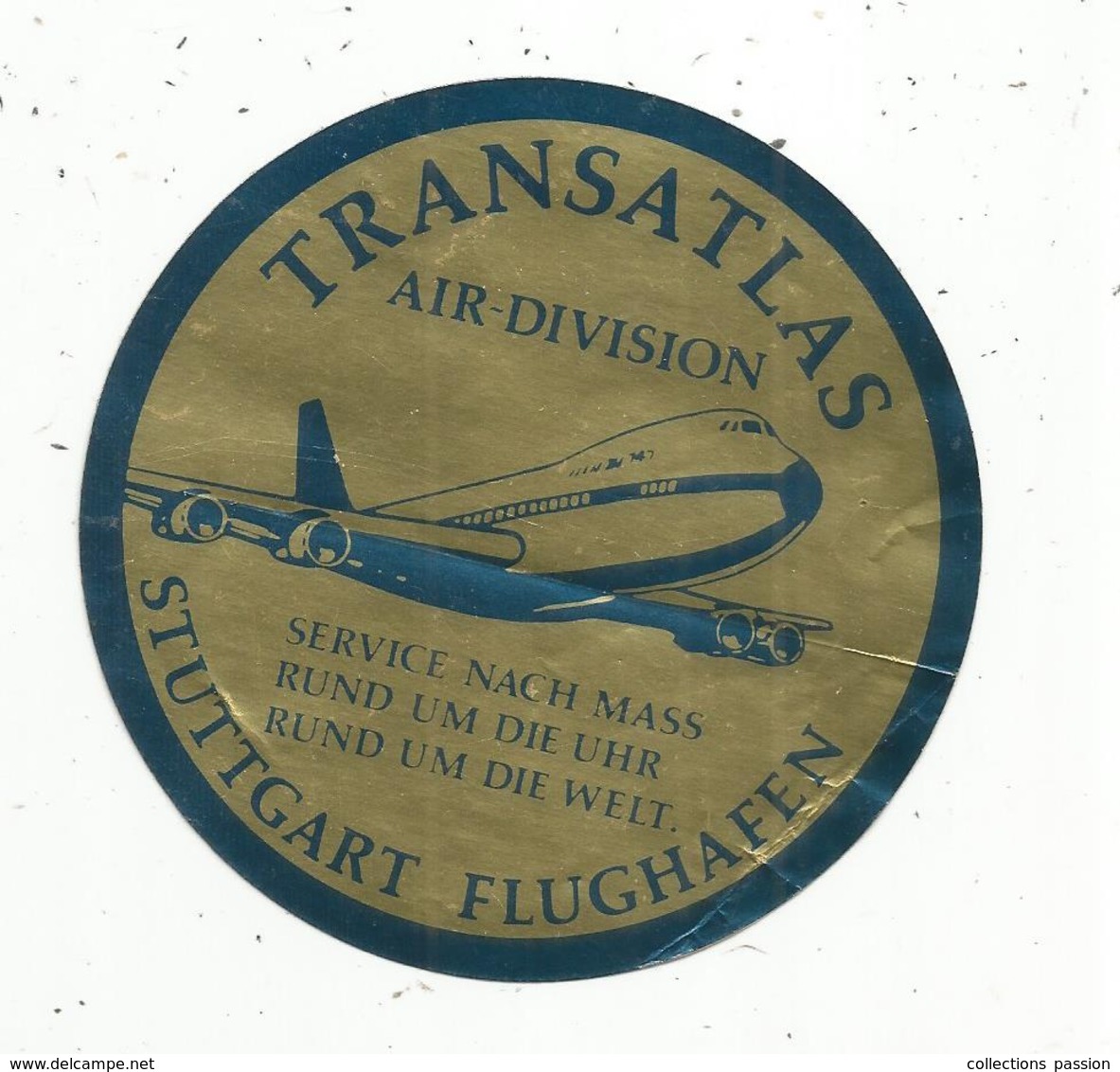 Autocollant , Aviation , TRANSATLAS , AIR-DIVISION ,STUTTGART FLUGHAFEN - Adesivi