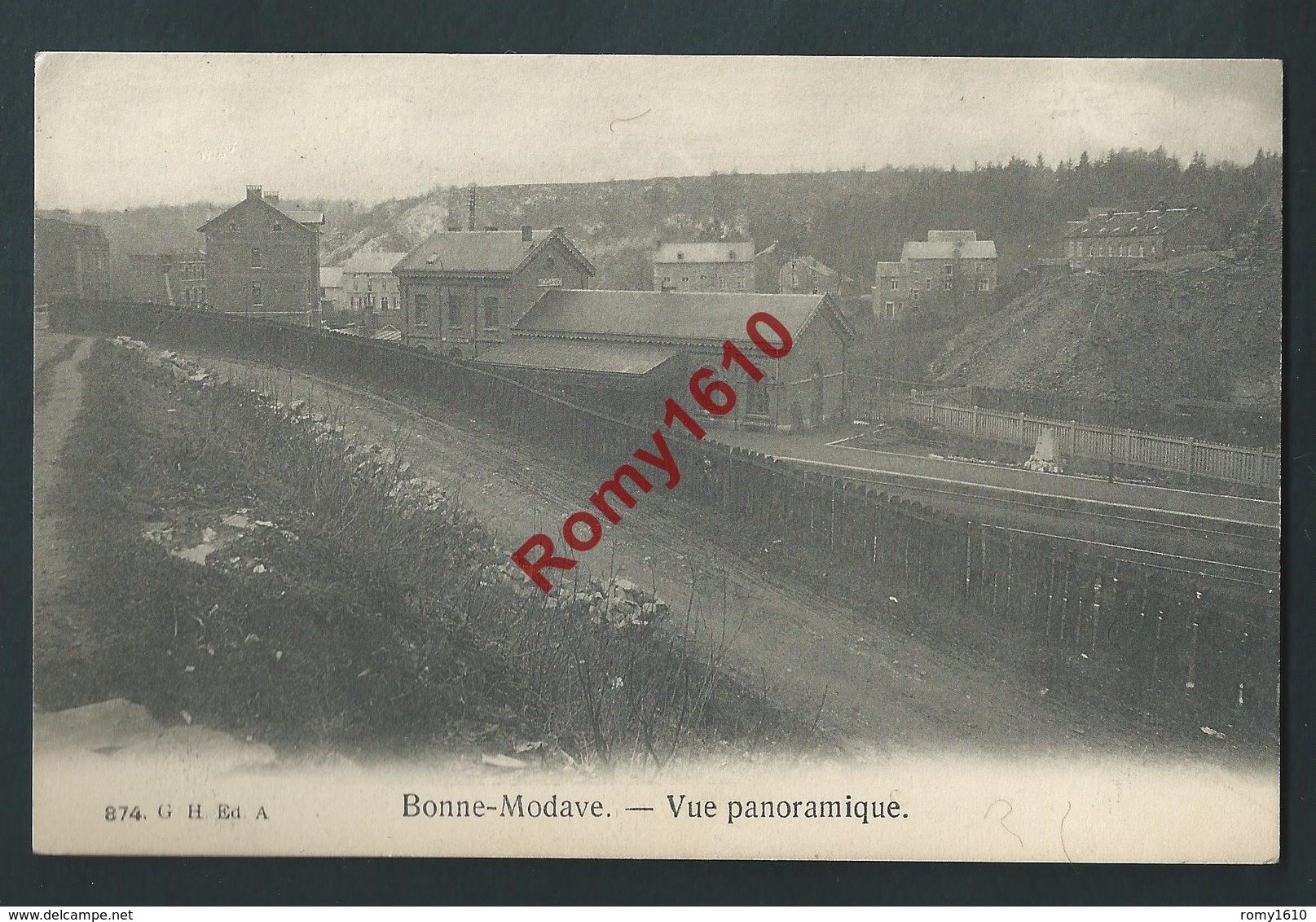 BONNE-MODAVE  (Clavier)  Vue Panoramique Et Gare.  2 Scans. - Clavier