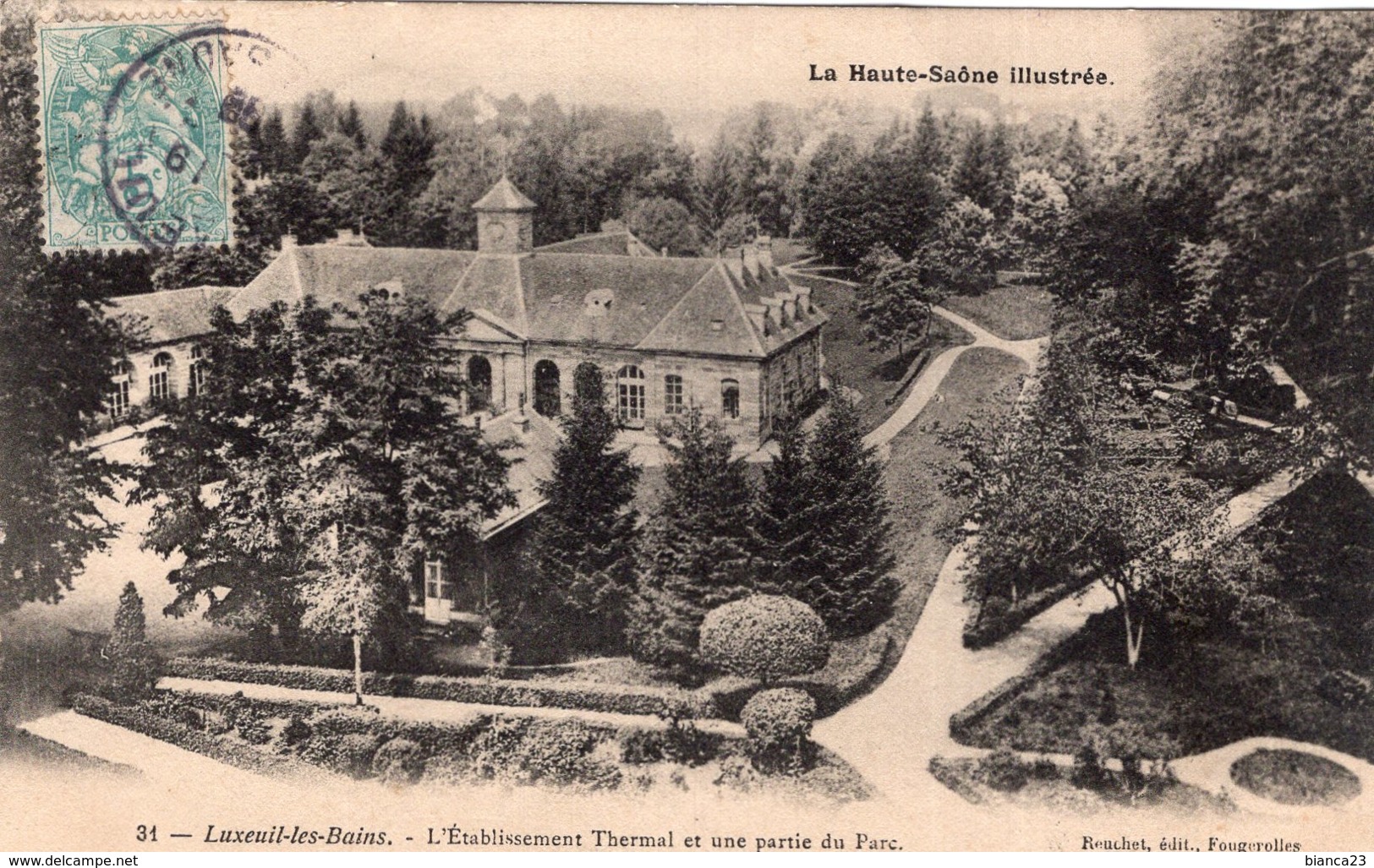 B64948 Cpa Luxeuil Les Bains -  Etablissement Thermal Et Une Partie Du Parc - Luxeuil Les Bains