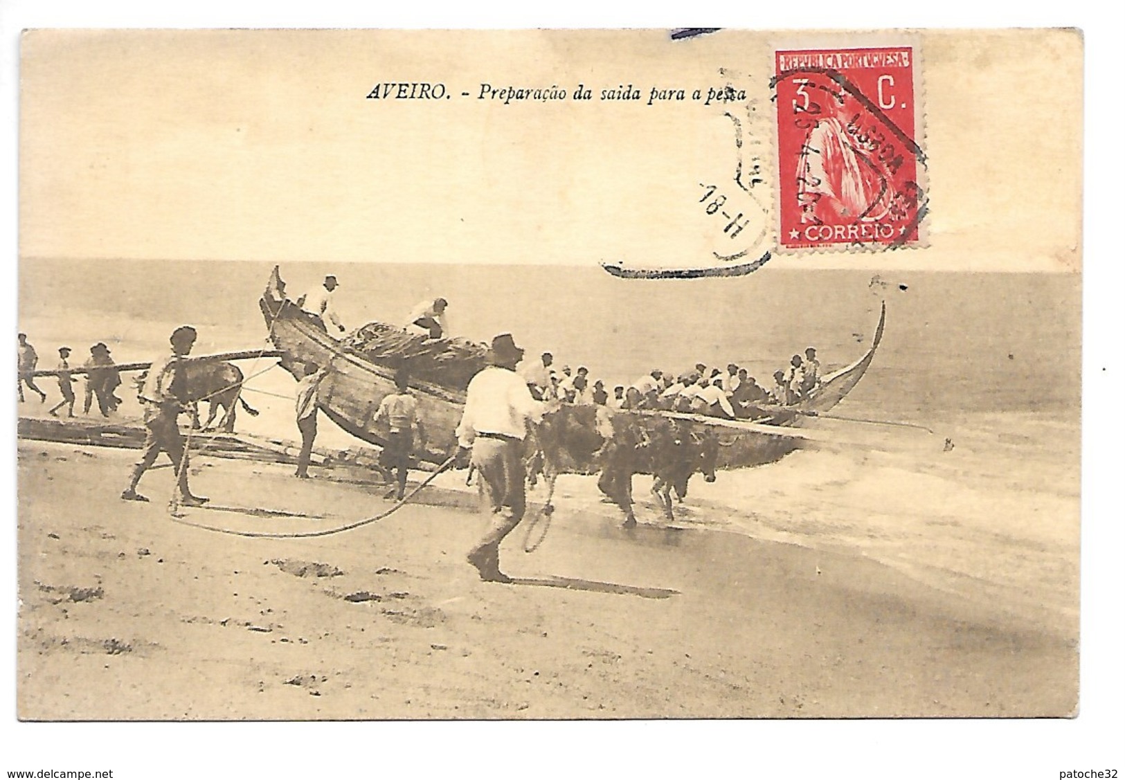 Cpa...Portugal...AVEIRO....preparacao Da Saida Para A Pesca...animée...1920... - Aveiro