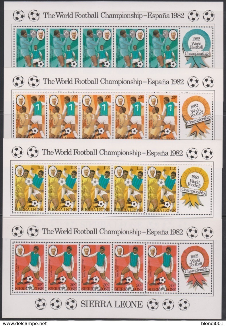 Soccer World Cup 1982 - SIERRA LEONE - Set Of 4 Sheets MNH - 1982 – Espagne
