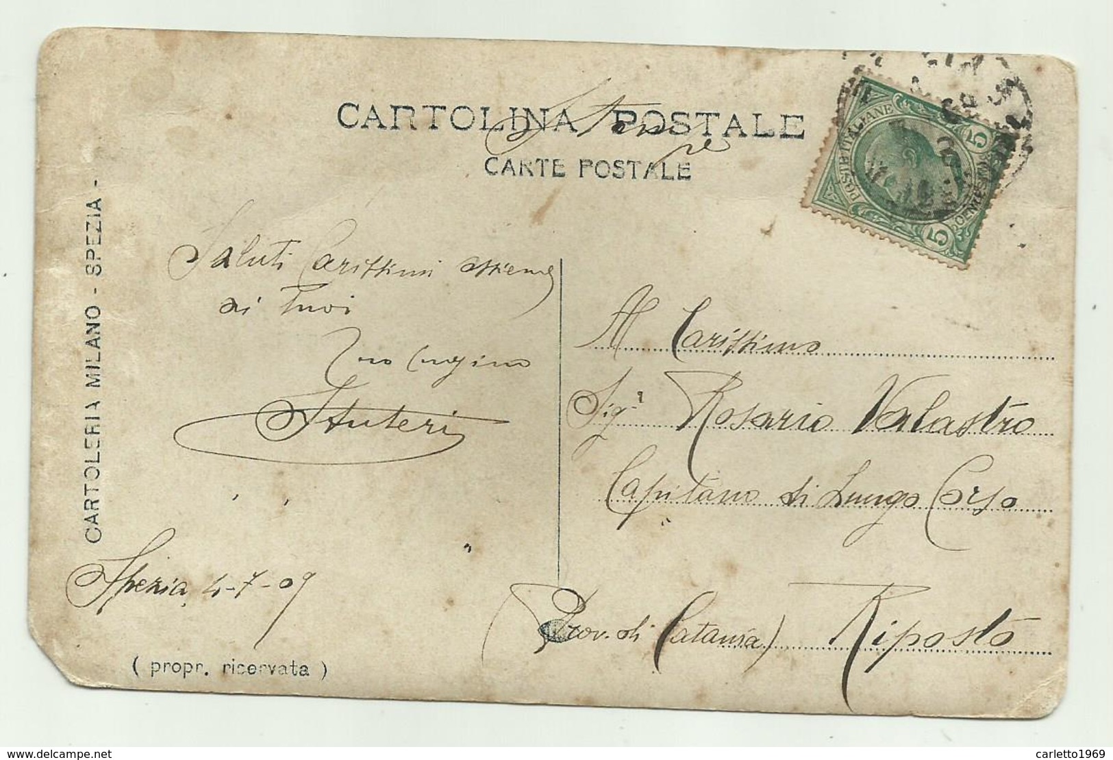 R.M. CACCIATORPEDINIERE BOREA 1909 VIAGGIATA  FP - Otros & Sin Clasificación