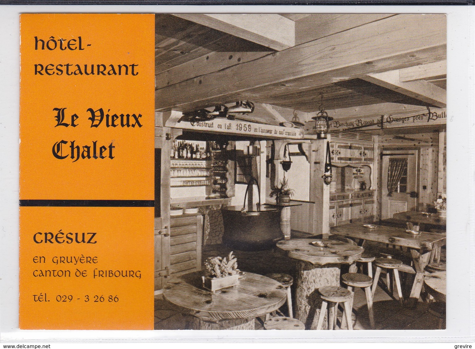 Crésuz, Le Vieux Chalet, Intérieur. Prospectus Format 10 X 15 - Crésuz