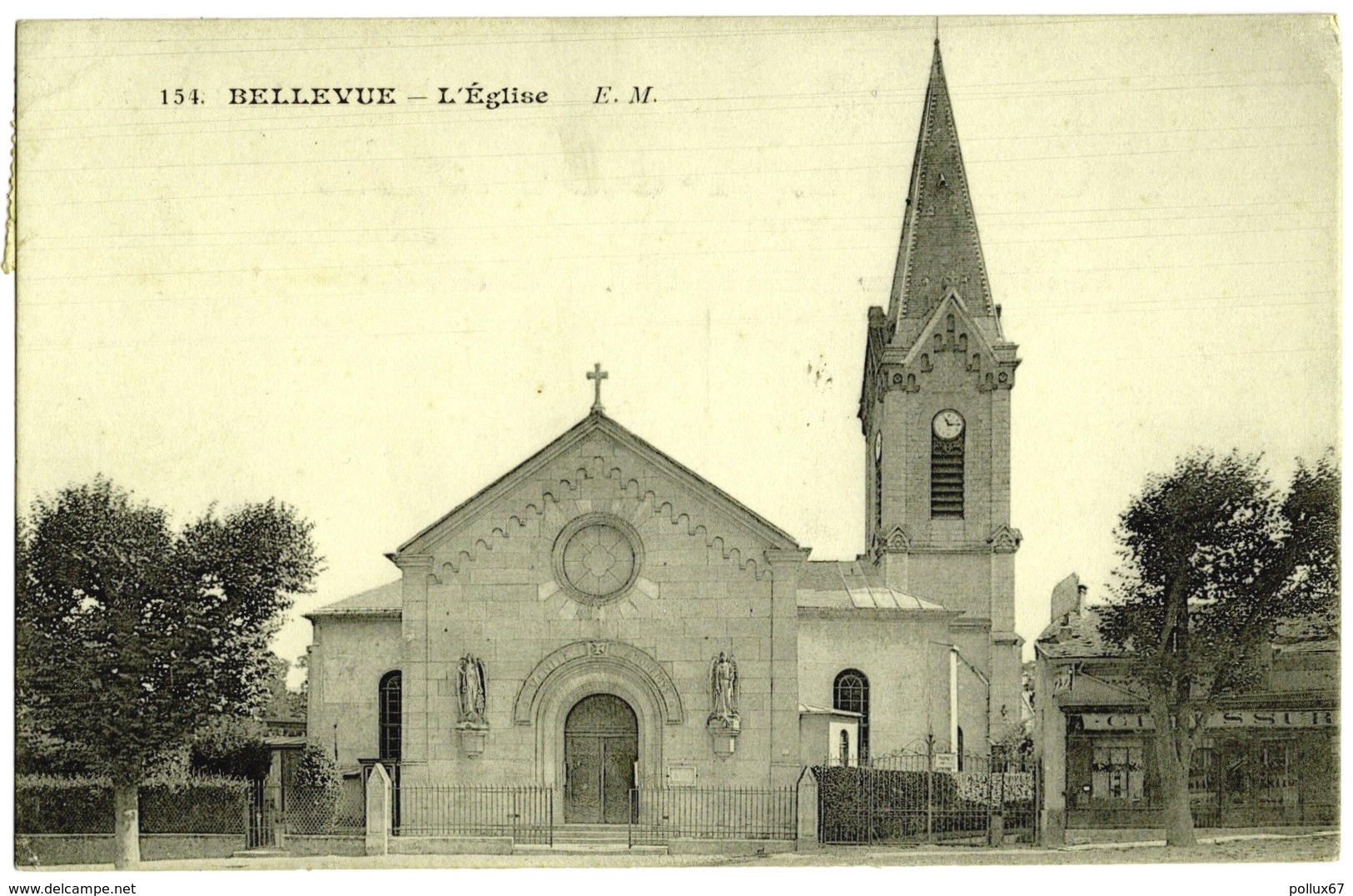 CPA DE BELLEVUE  (HAUTS DE SEINE)  L'EGLISE - Meudon