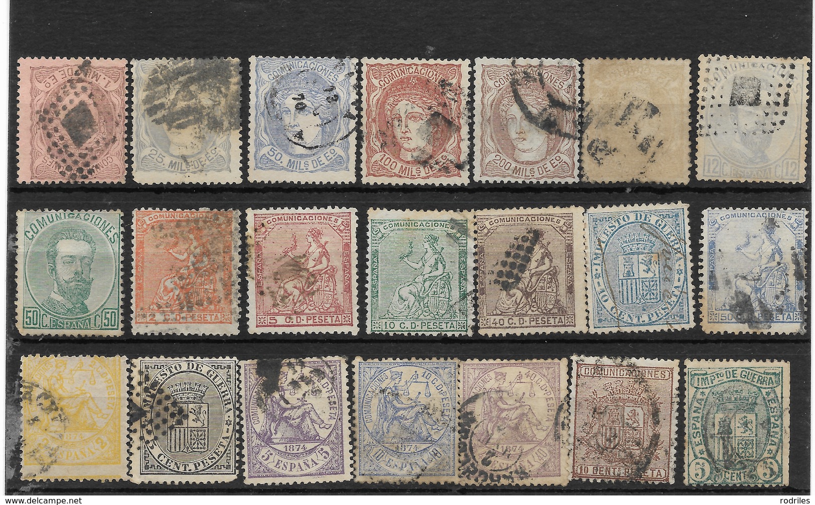 España. Conunto De 37 Sellos Clásicos Usados Con Valor De Catalogo De 249 Euros - Used Stamps