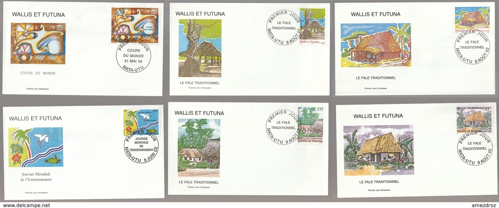 Wallis Et Futuna 2002 6 FDC Premier Jour - Briefe U. Dokumente