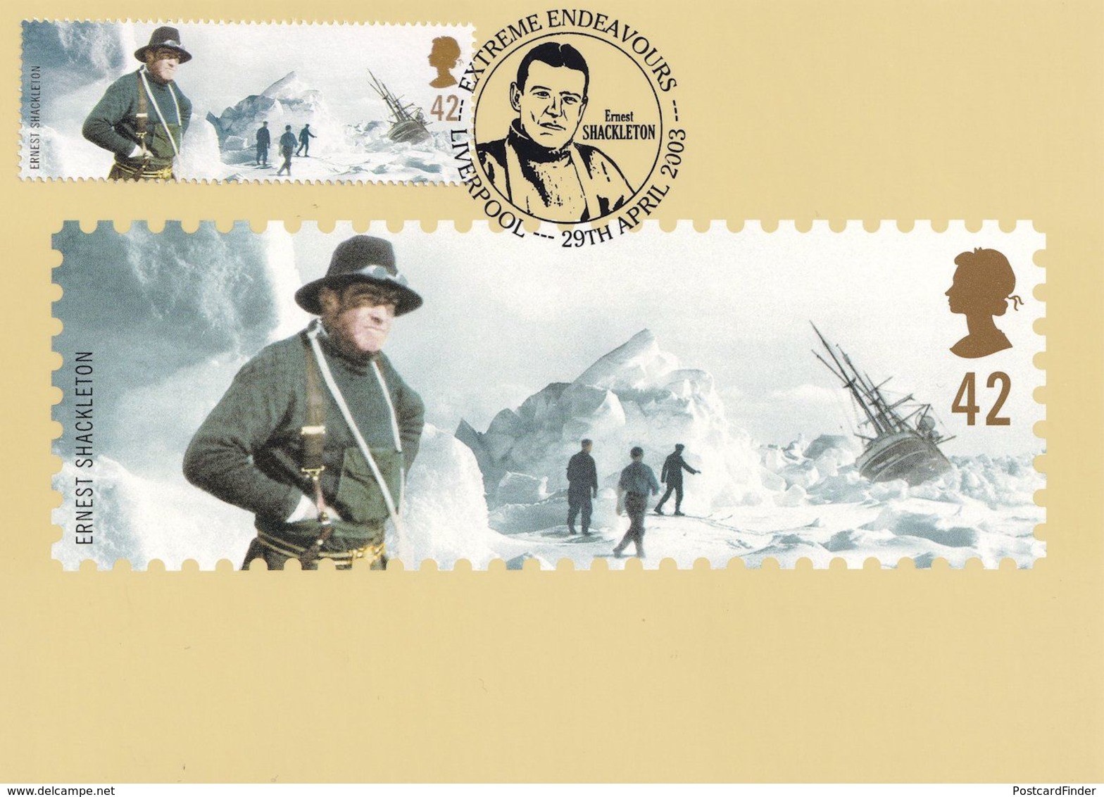 Ernest Shackleton Arctic Expedition Limited Liverpool Postmark Postcard - Other & Unclassified