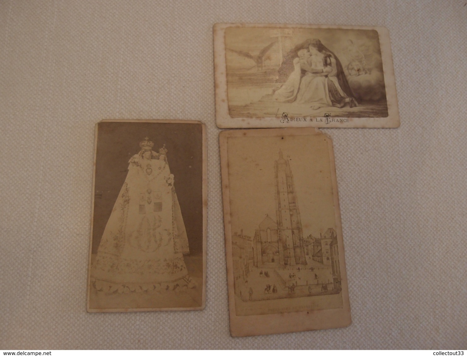 Lot De 3  Photos CDV Religion Bressuire La Chatre - Antiche (ante 1900)