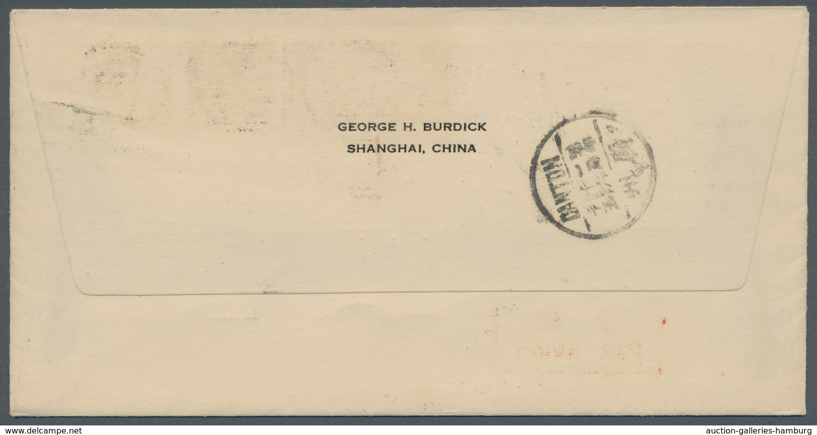China - Flugpost: 1931, Erstflug Wuchow-Canton (Wuzhou-Guangzhou), Beleg Frankiert Mit Dschunke, 1 C - Sonstige & Ohne Zuordnung