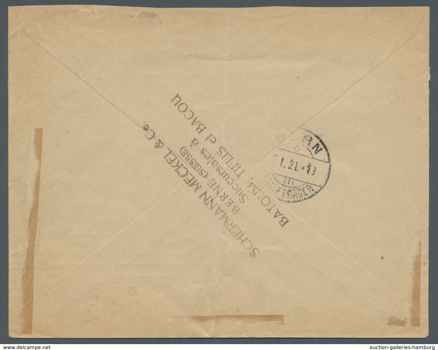 Georgien: 1919-20, "70 Kop., 1, 2 And 5 Rbl. Regullar Issue", Registered Letter With Frontside Mixed - Georgien