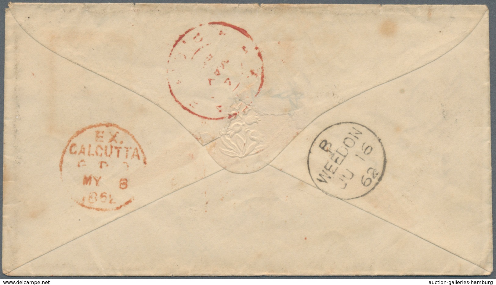Indien: 1862/1872, five covers from a correspondence to Weedon, GB comprising two covers from AKYAB