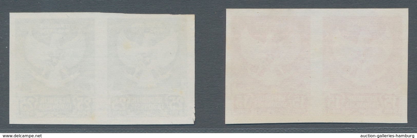 Indonesien: 1950, "5 Years Independence As Imperforated Proofs Without Gum", Unused Pairs In Perfect - Indonesien