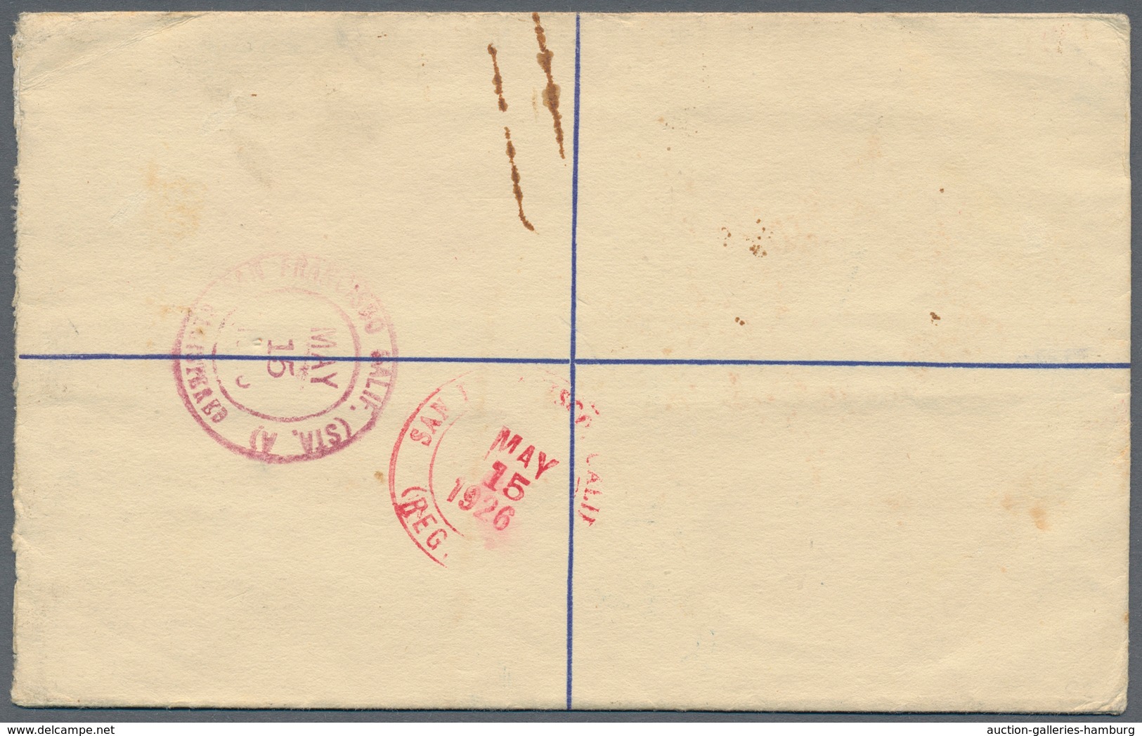 Malaiische Staaten - Sarawak: 1926, 12c Blue Postal Stationery Registered Cover With Additional Fran - Other & Unclassified