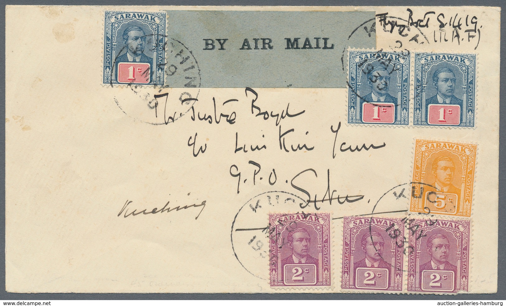 Malaiische Staaten - Sarawak: 1930, Each Three Stamps 1c Blue/carmine And 2c Lilac, 5c Yellow Mixed - Other & Unclassified