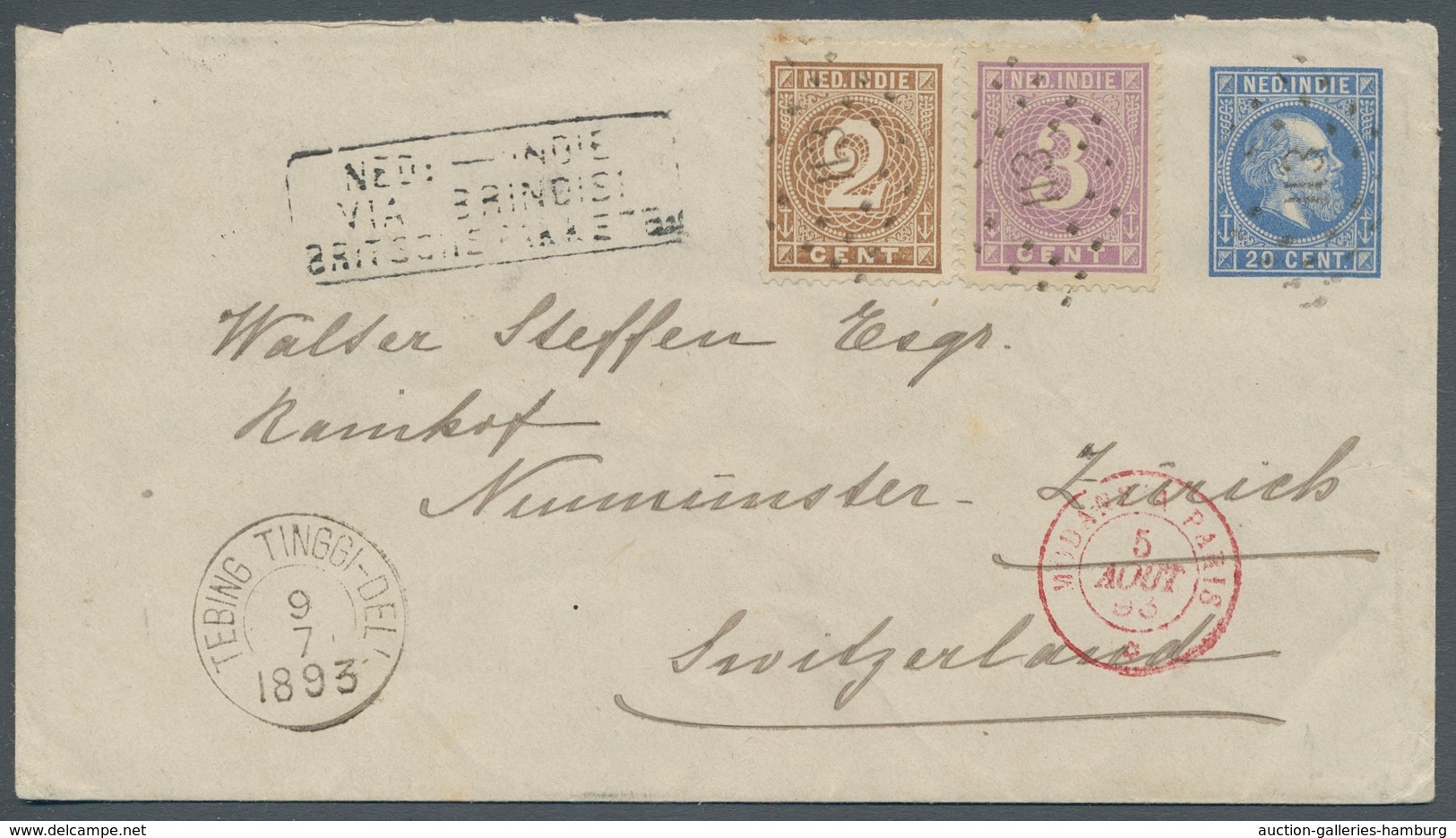 Niederländisch-Indien - Ganzsachen: 1893, Wilhelm III., 20 Cent-Wertstempel Auf Umschlag Der Ausgabe - Other & Unclassified