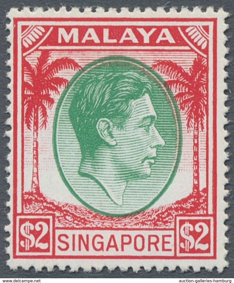 Singapur: 1948, Freimarkenausgabe König Georg VI. Komplett In Zähnung C (17 1/2:18), Postfrisch In A - Singapur (...-1959)