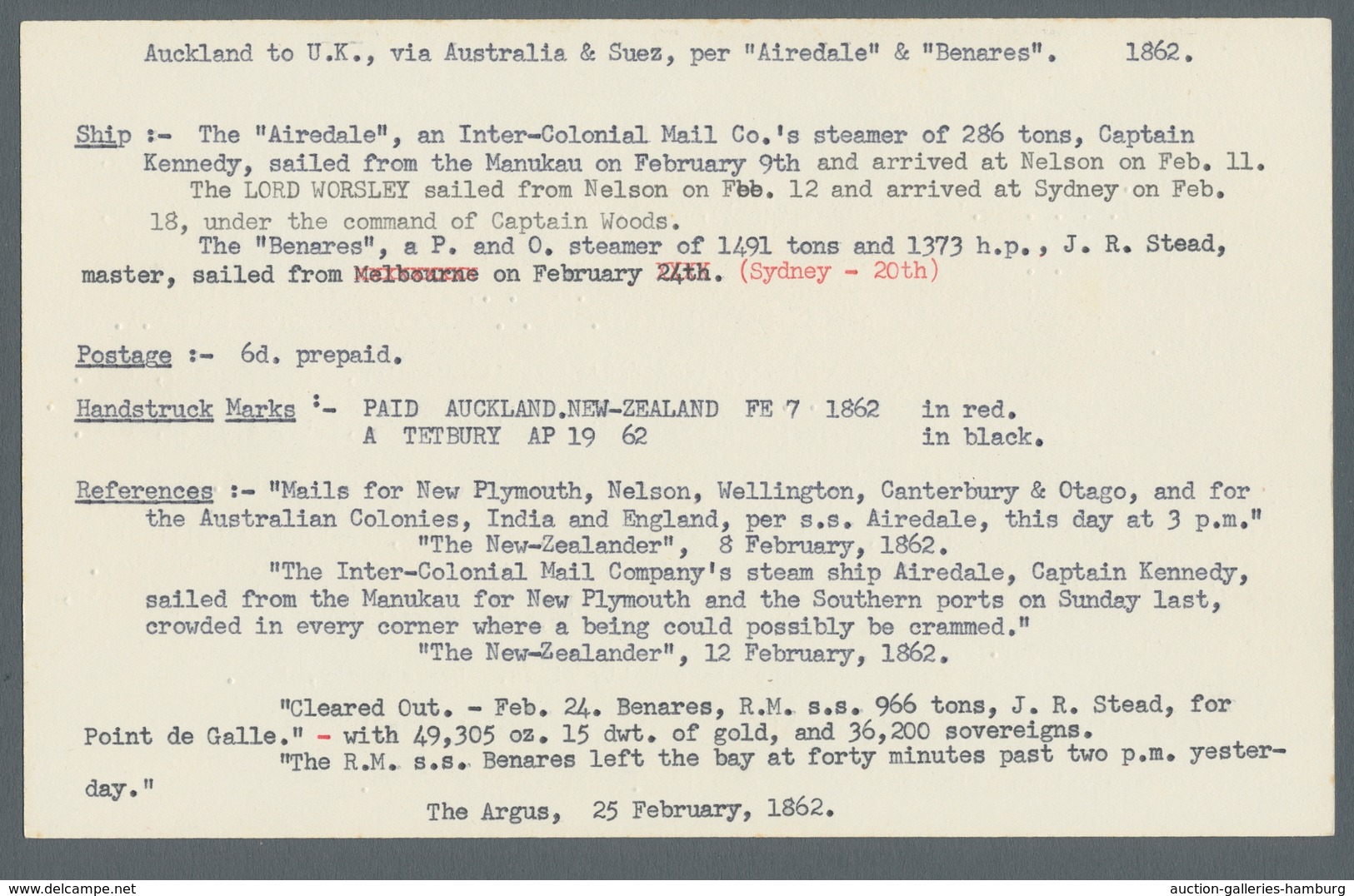Neuseeland: 1848, Ein Vermutlich Zweimal Verwendeter Brief, Im Juni 1848 Mit Dekorativem Kronenstemp - Cartas & Documentos