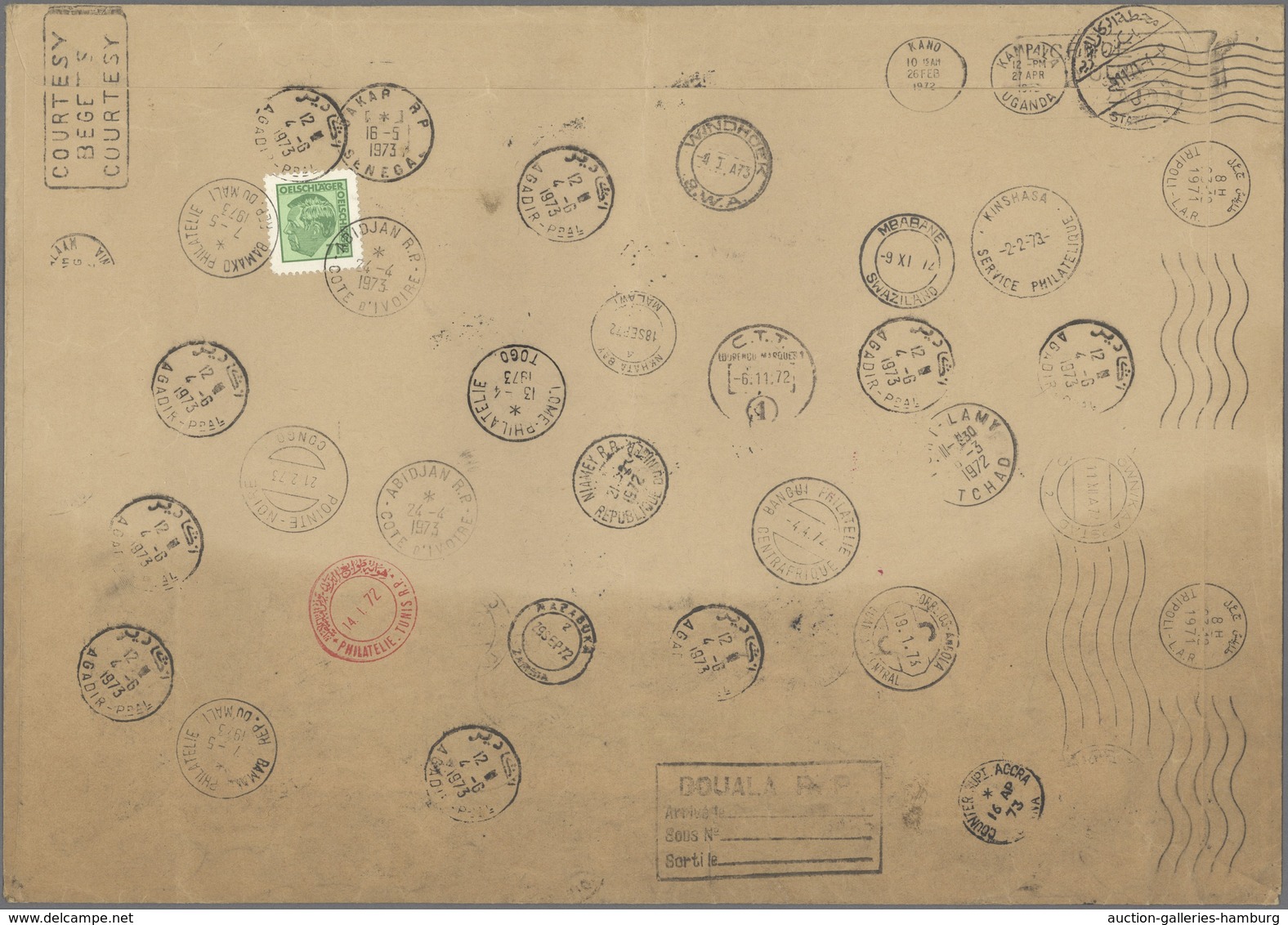 Ägypten: 1971/1973, Oelschläger "expedition" Cover, Large Sized Envelope Bearing Adhesives Of More T - 1866-1914 Khedivate Of Egypt