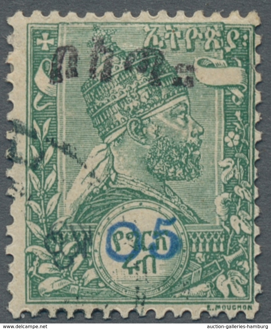 Äthiopien: 1905, "05 C. Harar-Provisorium", Stamped Value With Protection Imprint In Black And Value - Ethiopia