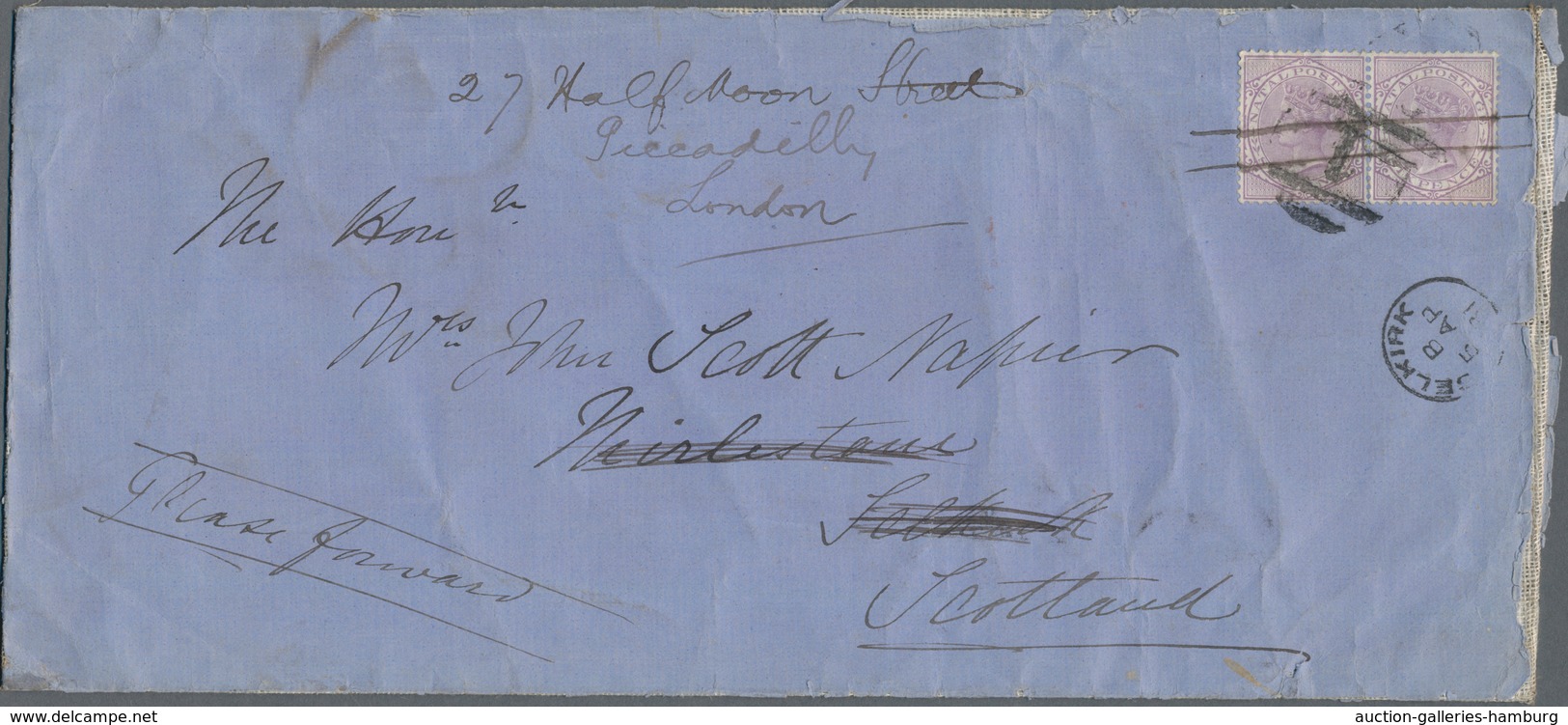Natal: 1881 - NATAL 7.3.81 - MILITARY MAIL - 1st BOER WAR - To GB - 2d X 2 From MAJOR JOHN SCOTT NAP - Natal (1857-1909)