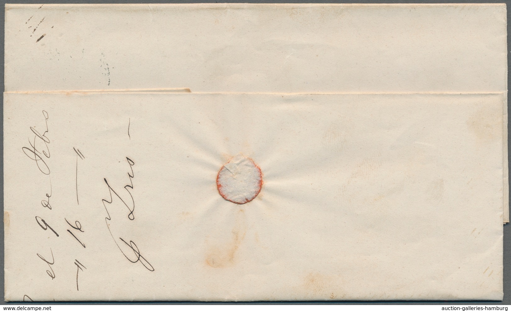 Argentinien: 1868, 5 C Ziegelrot B. Rivadavia, Gekreuzter Grund, Waagerechtes Paar Als MEf. Auf Falt - Other & Unclassified