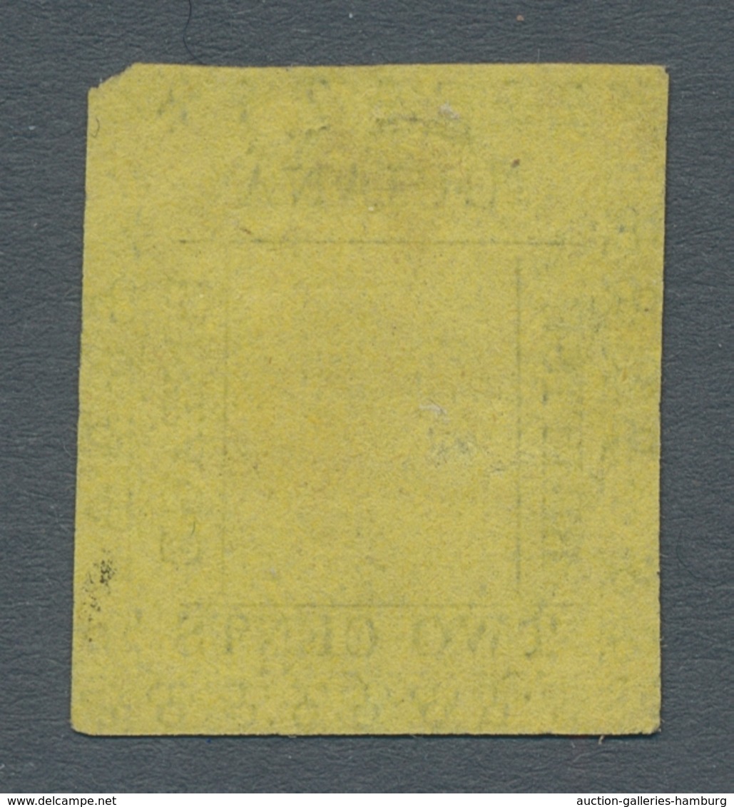 Britisch-Guyana: 1862, Freimarke 2 Cents Schwarz Auf Gelb Mit Linieneinfassung III Entwertet Mit Ova - British Guiana (...-1966)